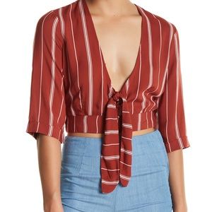 Amuse Society Cantina Stripe Crop Top